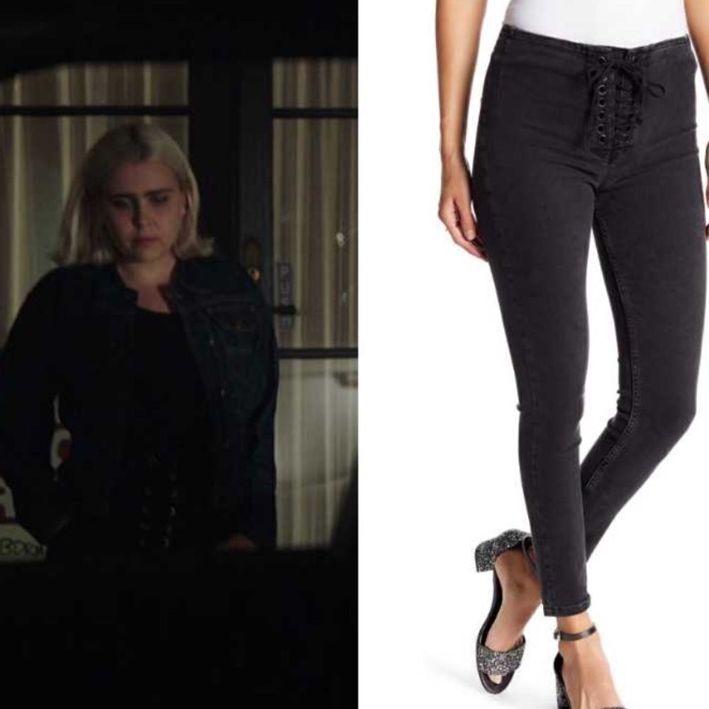 Free People Seen On Good Girls Season 2 Episode 4 Annie’s Black Lace Up Jeans 27